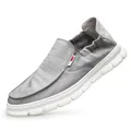 Graue Herren-Slipper aus Stoff mit einer komfortablen und weichen weißen Gummisohle - 43 / Slipper (ZBH53900) / Grau