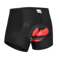 Ademend zwart fietsondergoed met dik rood siliconen gel schokabsorberend kussen - S / Bottoms / Rode Gelpad-stijl