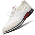 Scarpe casual da uomo in pelle bianca con rialzo interno di 5 cm - 37 / Stile Rialzato / Bianco