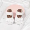 Chaussures de princesse blanches pour bébé fille avec nœud et semelle antidérapante - Blanc