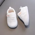 Breathable white mesh toddler walking shoes with soft flexible sole and velcro strap - Size 20 (Inner Length 14.5cm) / White