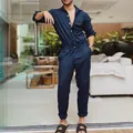 Vista completa de mono para hombre azul marino de manga larga con botones - M / Conjuntos / Azul marino