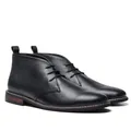 Stivali desert classici in pelle martellata nera da uomo con design stringato vintage - 39 (US 7) / Nero Pelle (KD585)