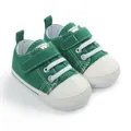 Chaussures en toile verte pour bébés de 0 à 1 an avec des semelles en caoutchouc - Vert