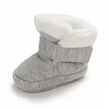 Grijze baby winterschoenen met zachte zool en warme witte voering van imitatiebont - Grijs