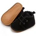 Baby winter walking boots with warm fleece lining and non-slip star-patterned rubber sole - 13cm (12-18 Months) / Black