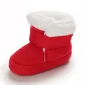 Rode baby winterlaarzen met zachte zool, witte fleece voering en klittenbandsluiting - Rood