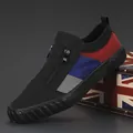 Modische Herren-Freizeitschuhe aus Segeltuch mit Reißverschluss und dicker Sohle - 38 / Ganz Schwarz