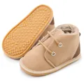 Braune Baby-Winterstiefel mit warmem Plüschfutter und rutschfester Gummisohle für Kleinkinder. - Braun