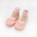 Breathable toddler walking shoes with pink heart pattern and soft non-slip rubber sole - Internal Length 11.5cm / Mid-Tube Pink Little Heart
