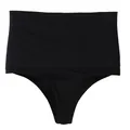 Nahtloser schwarzer formender Tanga mit hoher Taille für Bauchkontrolle und glattes Finish - M / Unterteile / Schwarz