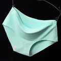 Mint green seamless ice silk panties for women with comfortable low-rise fit - Sky Blue