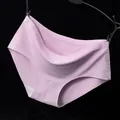 Seamless ice silk panties with a low waist design in a soft pink color variant - Light Pink