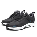 Men's casual sports running shoes with 6cm height increase and warm grey fur lining - 38 / Black Padded