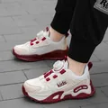 Leichte, atmungsaktive Mesh-Sneaker für Mädchen in Creme- und Burgunderrot - 38 / Weinrot