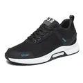 Men's black sports casual sneakers featuring a hidden 6cm elevator height increasing design - 37 / Black