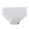 Eleganti mutandine bianche senza cuciture in seta ghiacciata con bordo in pizzo floreale - Taglia M / Pantaloni e gonne / Bianco