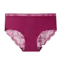Mutandine in seta di ghiaccio senza cuciture magenta con bordo in pizzo floreale e rete traspirante - Taglia M / Pantaloni e gonne / Borgogna