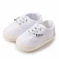 Zapatos clásicos blancos para bebés con suela de goma antideslizante y lona suave - Blanco