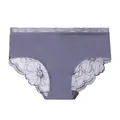 Slip in seta di ghiaccio senza cuciture viola con pizzo floreale e tassello cotone - Taglia M / Pantaloni e gonne / Grigio