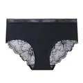 Slip in seta di ghiaccio nero senza cuciture con pizzo floreale - Taglia M / Pantaloni e gonne / Nero