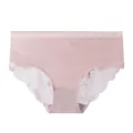 Mutandine in seta di ghiaccio senza cuciture rosa con eleganti dettagli in pizzo - Taglia M / Pantaloni e gonne / Rosa