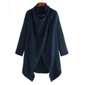 Mantello da uomo blu scuro con collo alto e orlo irregolare in stile punk invernale - Taglia S / Top / Blu