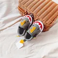 Cute cartoon shark baby walking shoes in gray with soft canvas sole for infants - 125 (Inner 12.5cm) / Army Green Shark