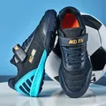 Blue breathable children's turf soccer shoes with velcro strap and soft sole - 38 / Dark Blue
