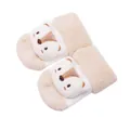 Détail de chaussettes épaisses pour bébé avec décoration de personnage renard en peluche - Khaki Ali / 0-December