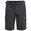 Men's professional quick-dry cargo shorts with multi-pockets and integrated belt for hiking - S / Bottoms / Black
