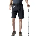 Black men's multi-pocket quick-dry hiking shorts for outdoor trekking - S / Bottom (3202) / Black