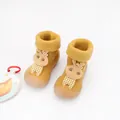 Adorable yellow baby floor sock shoes with soft non-slip sole and cartoon bunny - Size 24/25 / Yellow (Rabbit Doll)