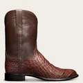 Vue détaillée des bottes de cowboy western marron pour hommes avec une texture crocodile fine - Marron