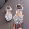Chaussures de princesse pailletées argentées pour filles avec papillon en strass - 21-25 / 5 Paires / Argent