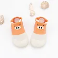 Close-up detail of breathable orange mesh baby shoes with cartoon pig face design - Size 20/21 (Insole 12.5cm) / Orange Patchwork Mesh Pig