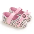 Rosa Tweed Baby Prinzessin Mary Jane Schuhe mit Schleife für Kleinkinder. - Rosa