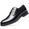 Elegante Herren-Business-Schuhe aus echtem Leder in klassischem schwarzem Spitz-Design - 38 / Ganzjahres-Stil / Schwarz