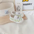 Zapatos de lona para niñas con estampado floral y banda elástica en color blanco - 18/125: Longitud interior aprox. 12.5cm / Flor amarilla