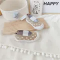 Zapatos de lona con flores para niñas pequeñas con correa elástica y suela blanda - Tamaño 12.5cm / Flor Pequeña Marrón