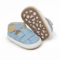 Breathable light blue baby sandals with anti-slip sole and Velcro strap detail - 11cm / Sky Blue