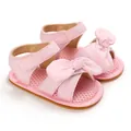 Schattige roze baby loopsandalen met grote strik en zachte rubberen zool voor baby's - Roze