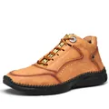 Strapazierfähige braune Herren-Freizeitschuhe aus Leder im Vintage-Low-Top-Design - 38 / Work Casual Schuhe (9938) / Braun