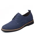 Premium marineblauwe suède casual herenschoenen met een stijlvol vetersluiting ontwerp - 38 / Blauw (Y5561)