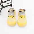 Yellow cartoon baby sock shoes featuring a breathable mesh design and soft rubber soles - Size 18/19 (Insole 11.5cm) / Yellow