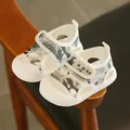 Infant breathable mesh sandals with closed-toe protection and soft non-slip sole - Size 19/Insole 14cm / Gray