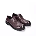 Classic men's brown perforated leather dress shoes with thick rubber soles - 43 / Brown