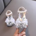 Zapatos de princesa plateados con purpurina para niñas y lazo - Plateado