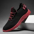 Scarpe sportive da uomo traspiranti nero e rosso con suola leggera in EVA - 38 / Nero rosso