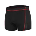 Detailed view of breathable mesh and red stitching on men's padded cycling underwear - S / Tops / Red Line